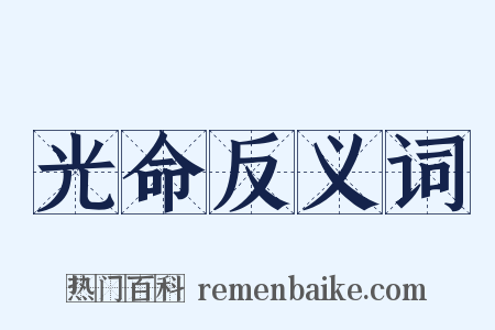 光命反义词是什么意思的图片